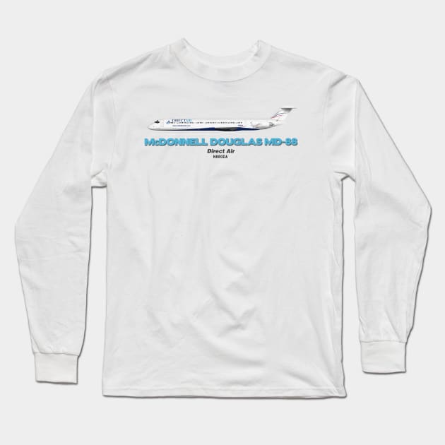 McDonnell Douglas MD-88 - Direct Air Long Sleeve T-Shirt by TheArtofFlying